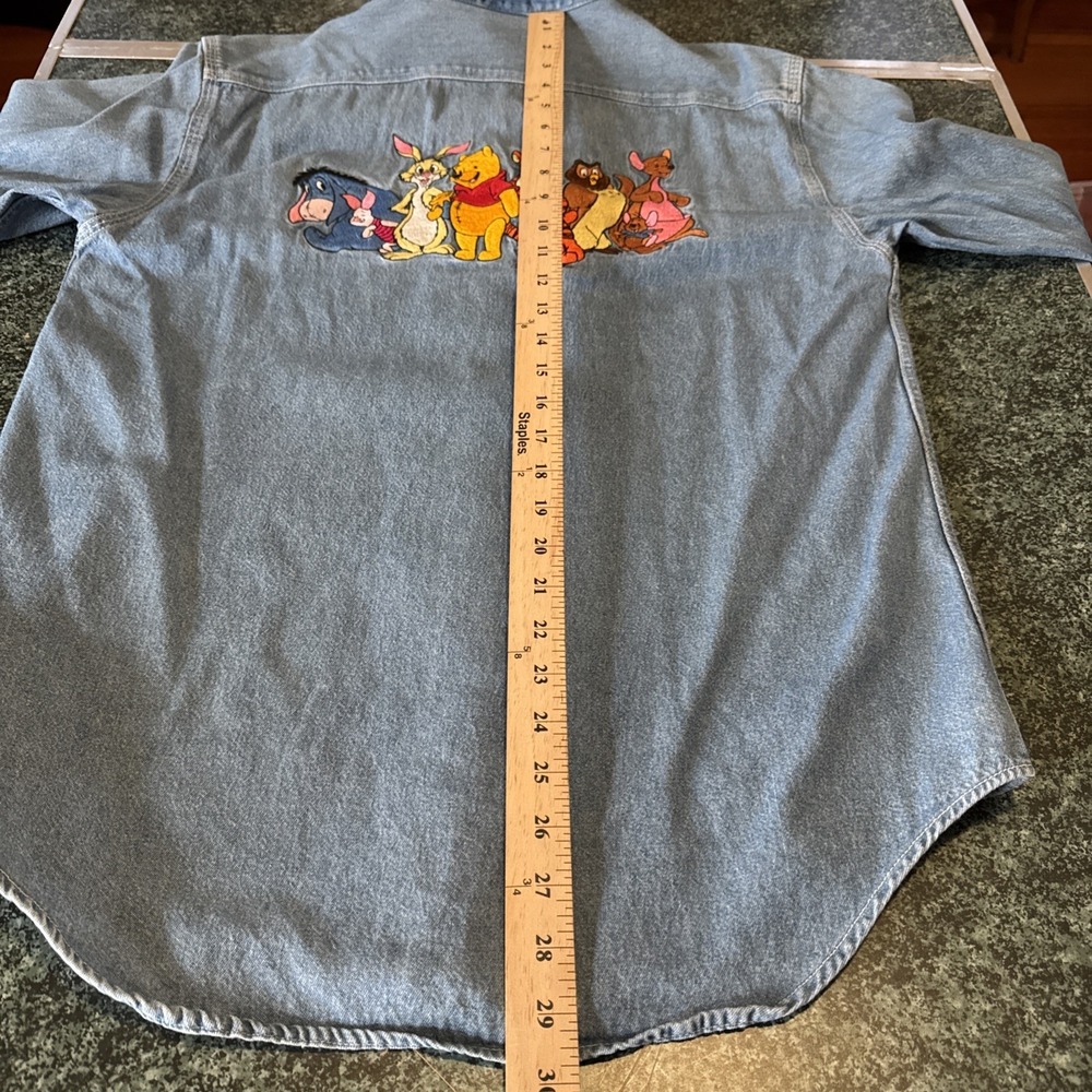 Vintage Disney Store Winnie The Pooh & Friends Denim Button Down Shirt Women S - Picture 11 of 14